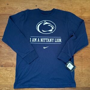 Nike Penn State Nittany Lions Shirt Kids Size Medium(12/14) Navy Long Sleeve NWT